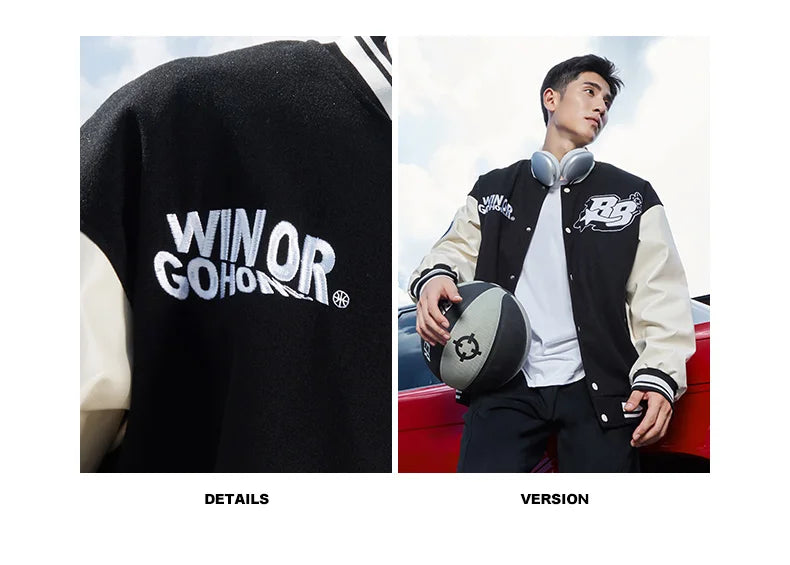 RIGORER  Baseball Uniform Coat Winter New Couple Fashion Sports  Warm Top Casual Cardigan Jacket