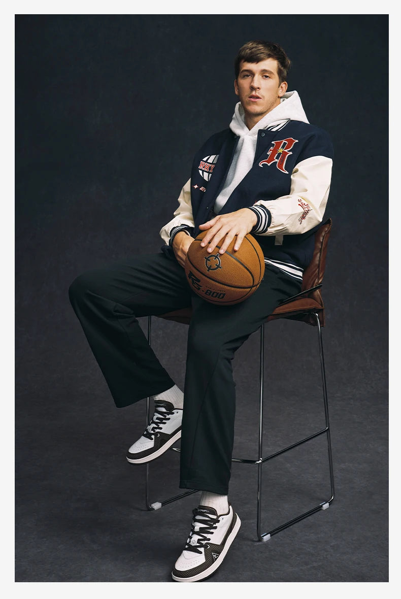 RIGORER Men's Baseball Jacket Reaves Inspired Same Style - Double-Layer Basketball Training Top for Fall Winter Trendy Coat