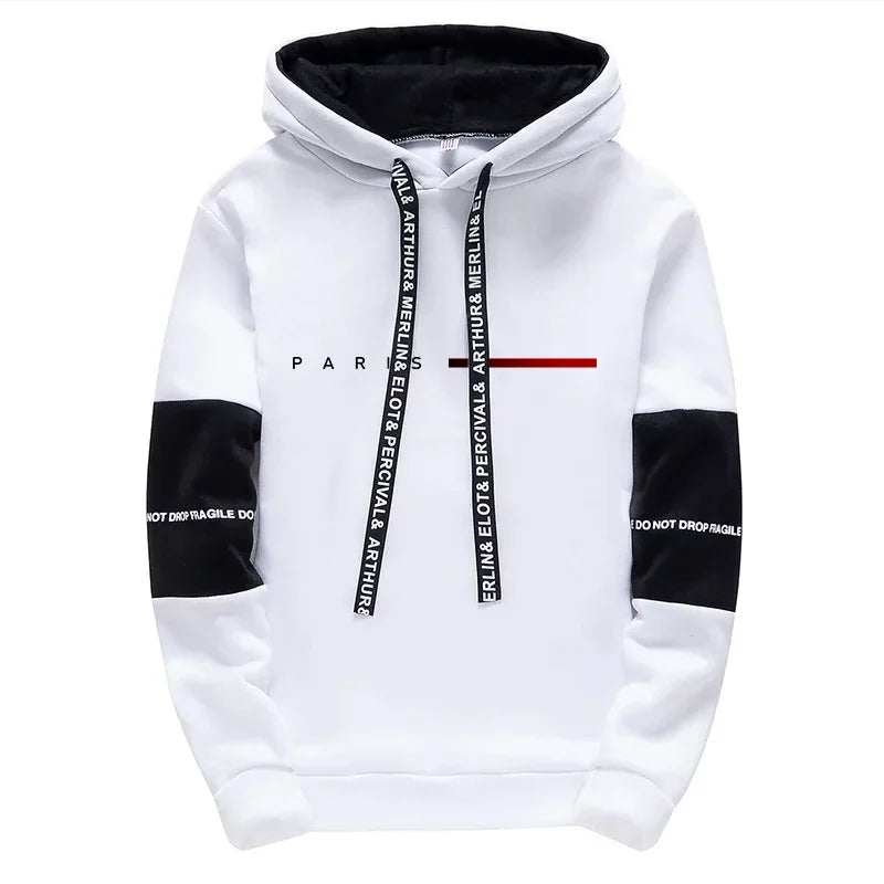 Paris Fashion Hoodie Streetwear Men's Set Hooded Sweatshirt Sweatpants Male All Season Daily Casual Sports Pullover Jogger Pants