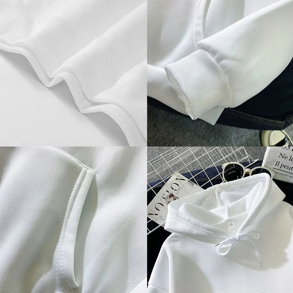 Hoodies 2024 New Men Harajuku Hooded Sweatshirts Casual All-match Pullover Streetwear Sweater Fashion Clothing Sweatshirt Hoodie