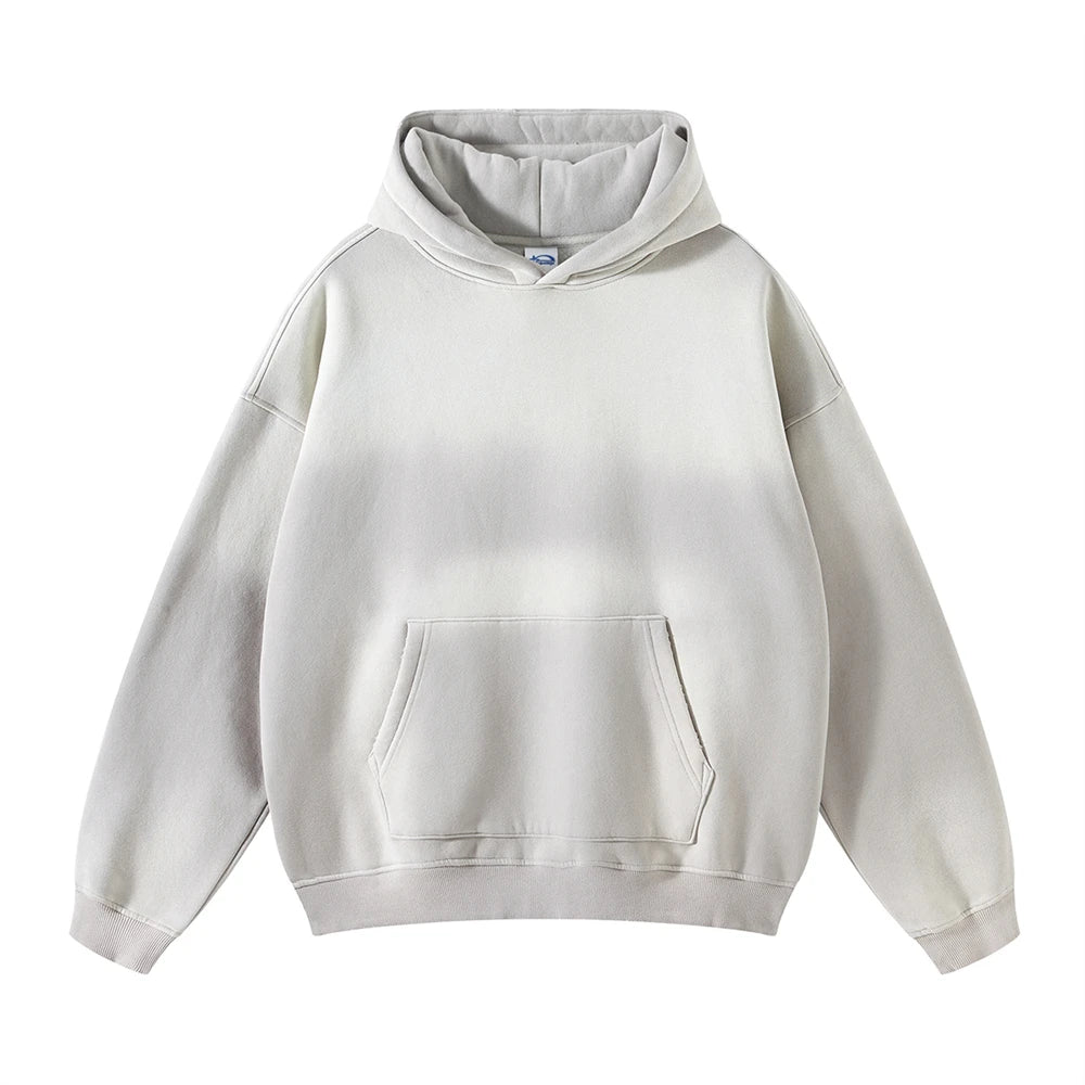 ZODF Vintage Autumn Winter Monkey Washed Fleece Hoodies For Men Unisex Loose Warm 360gsm Hooded Pullovers Sweatshirts HY0655