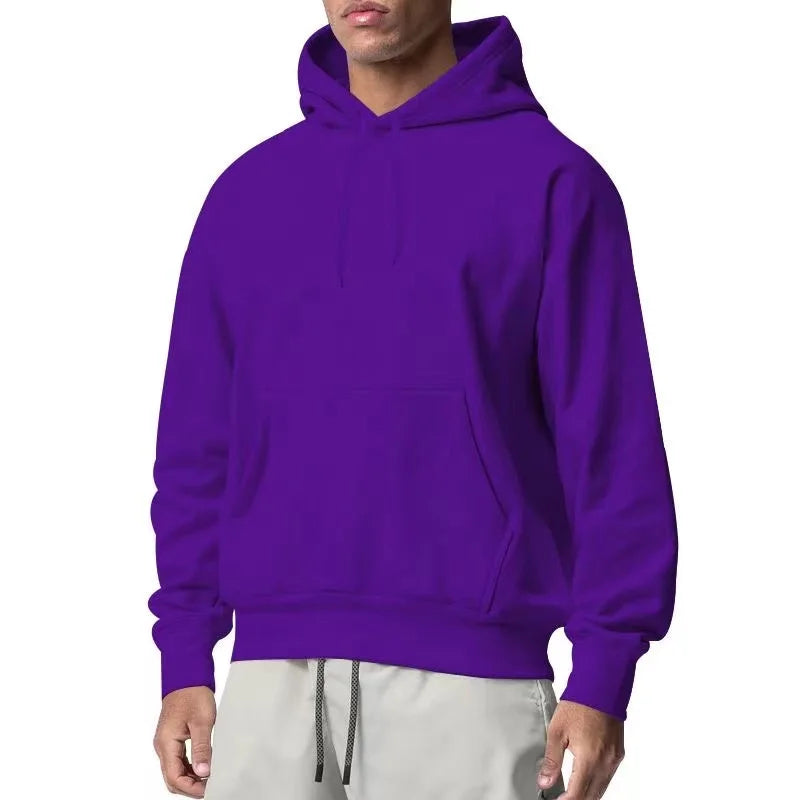 Hooded Sweatshirt, Solid Color Fashion Fit Sweatshirt, Autumn and Winter Fashion Sweatshirt, Suitable for Going Out