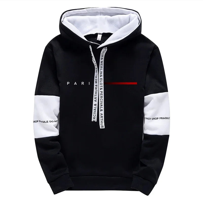Paris Fashion Hoodie Streetwear Men's Set Hooded Sweatshirt Sweatpants Male All Season Daily Casual Sports Pullover Jogger Pants