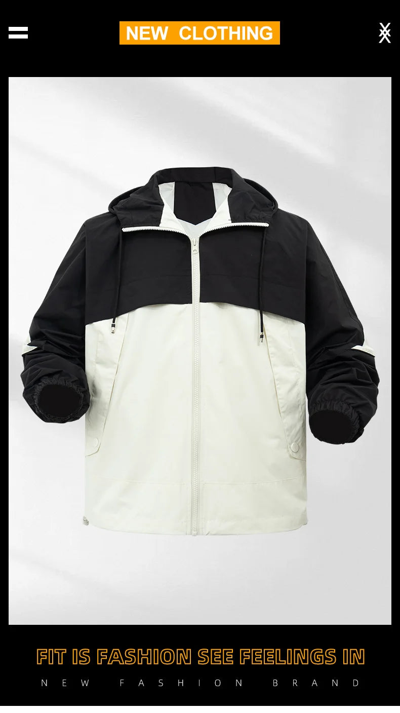 Men’s Hooded Windproof Sports Jacket
