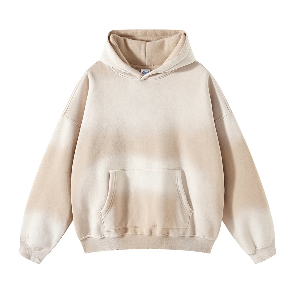 ZODF Vintage Autumn Winter Monkey Washed Fleece Hoodies For Men Unisex Loose Warm 360gsm Hooded Pullovers Sweatshirts HY0655