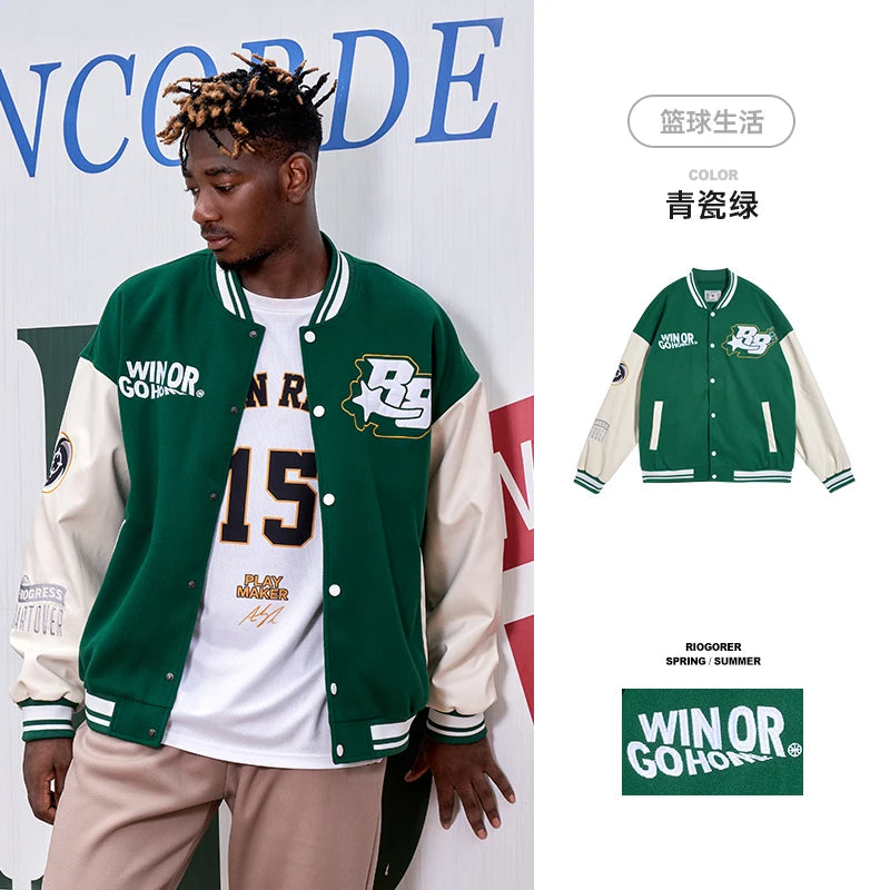 RIGORER  Baseball Uniform Coat Winter New Couple Fashion Sports  Warm Top Casual Cardigan Jacket