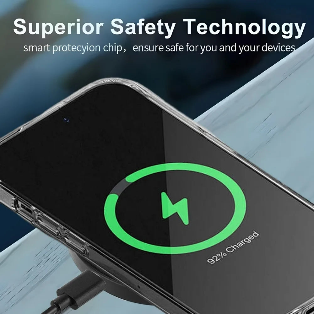 15W Magnetic Wireless Charger Cable Desktop Phone Holder for Magsafe for IPhone 12 13 14 15 16 17 Pro Max Fast Charging Dock