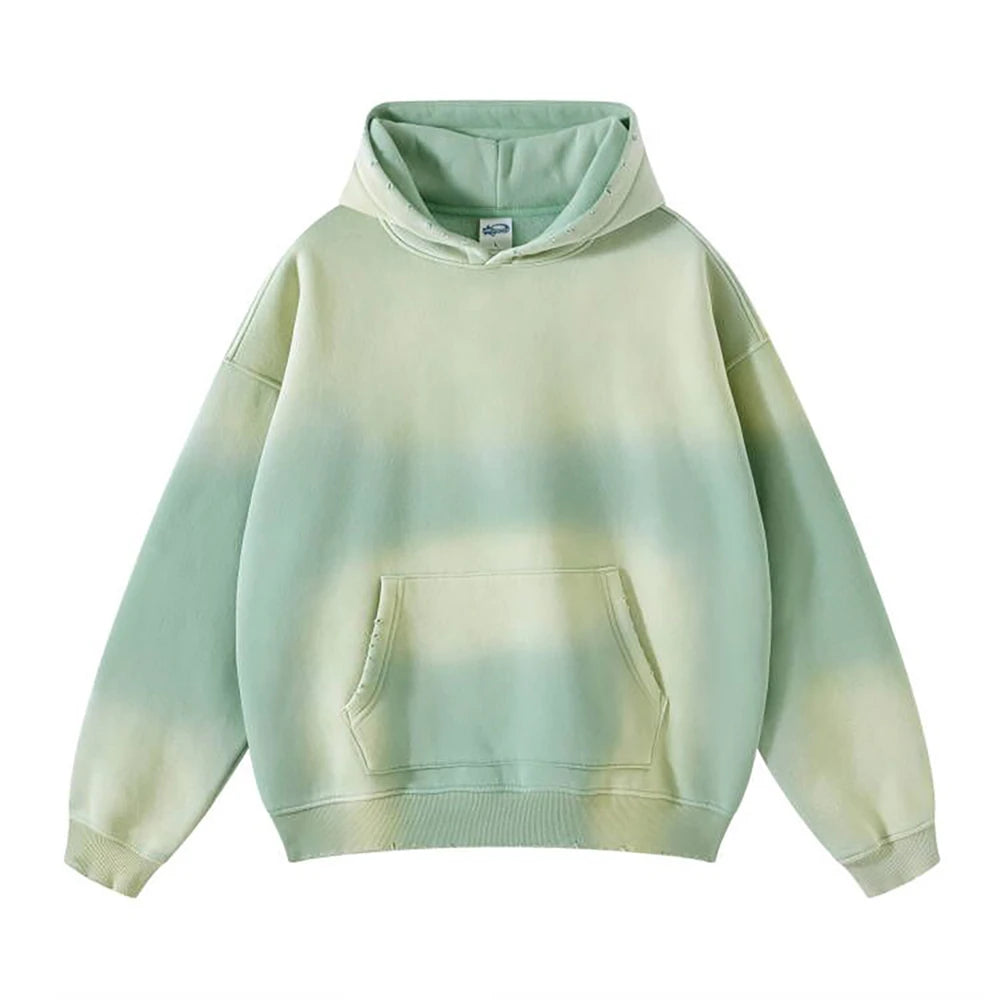 ZODF Vintage Autumn Winter Monkey Washed Fleece Hoodies For Men Unisex Loose Warm 360gsm Hooded Pullovers Sweatshirts HY0655