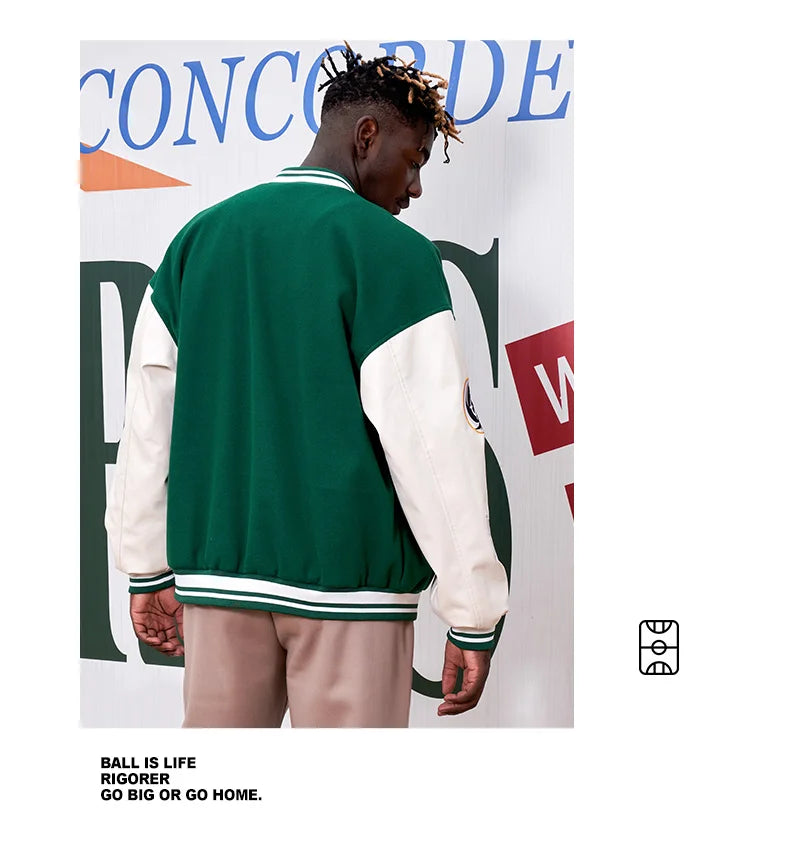 RIGORER  Baseball Uniform Coat Winter New Couple Fashion Sports  Warm Top Casual Cardigan Jacket