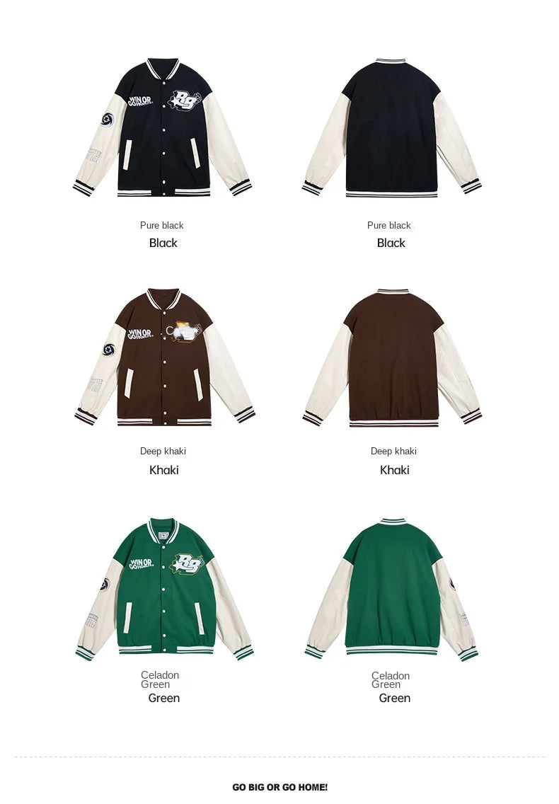 RIGORER  Baseball Uniform Coat Winter New Couple Fashion Sports  Warm Top Casual Cardigan Jacket