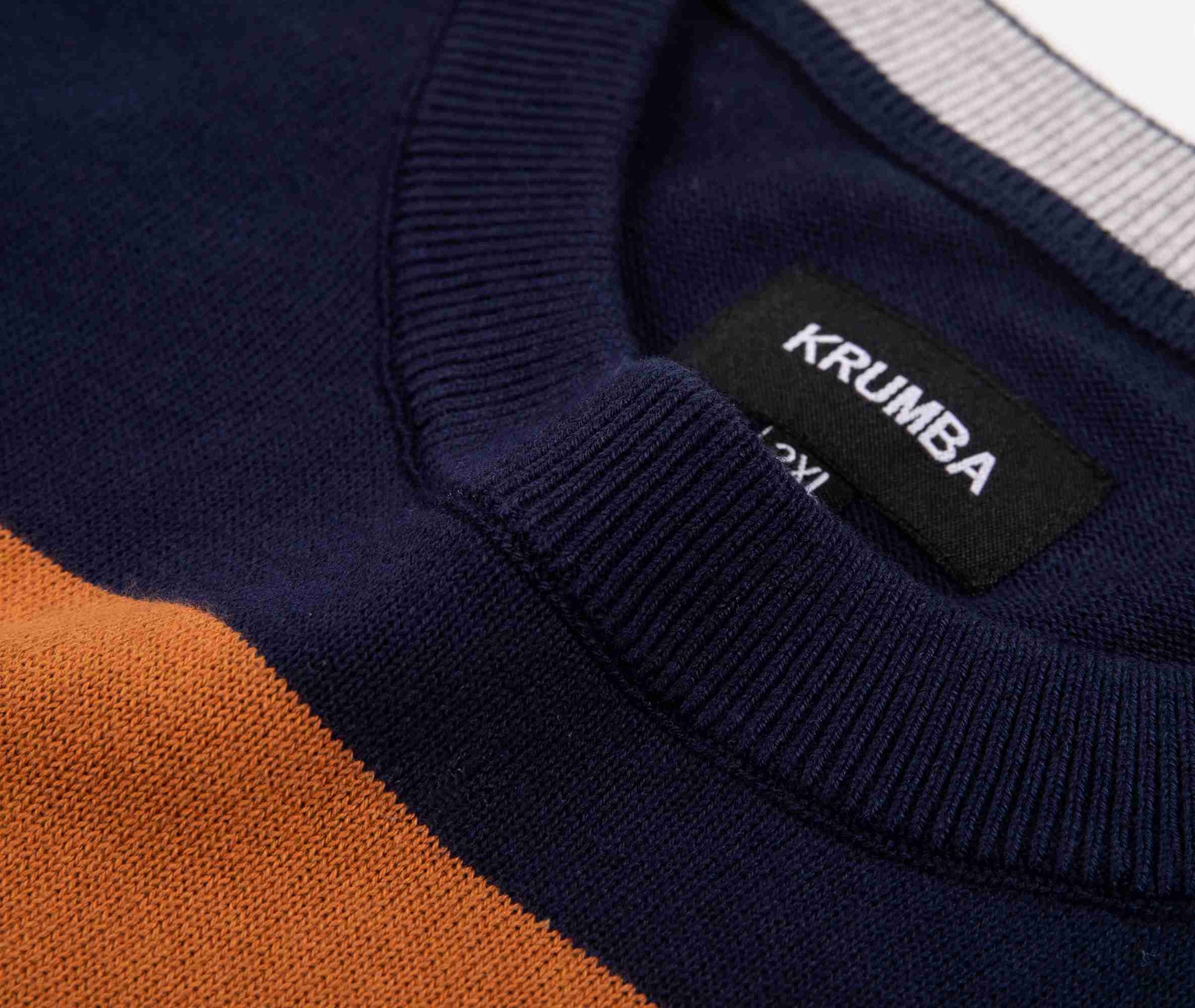 Mens plus Size Cotton Crew Neck Big&Tall Long Sleeve Pullover Navy Mixed Stripe Oversized Sweater 4XL