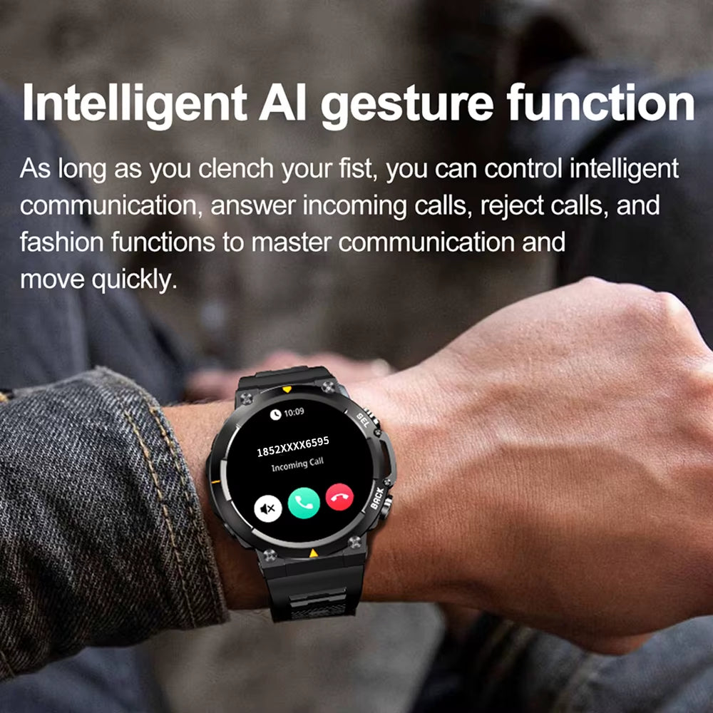 SENBONO 2024 MAX18 Men Smartwatch Amoled1.43Inch 466*466 HD Big Screen BT Calls Gesture Control AI Voice Sports Smart Watch Men